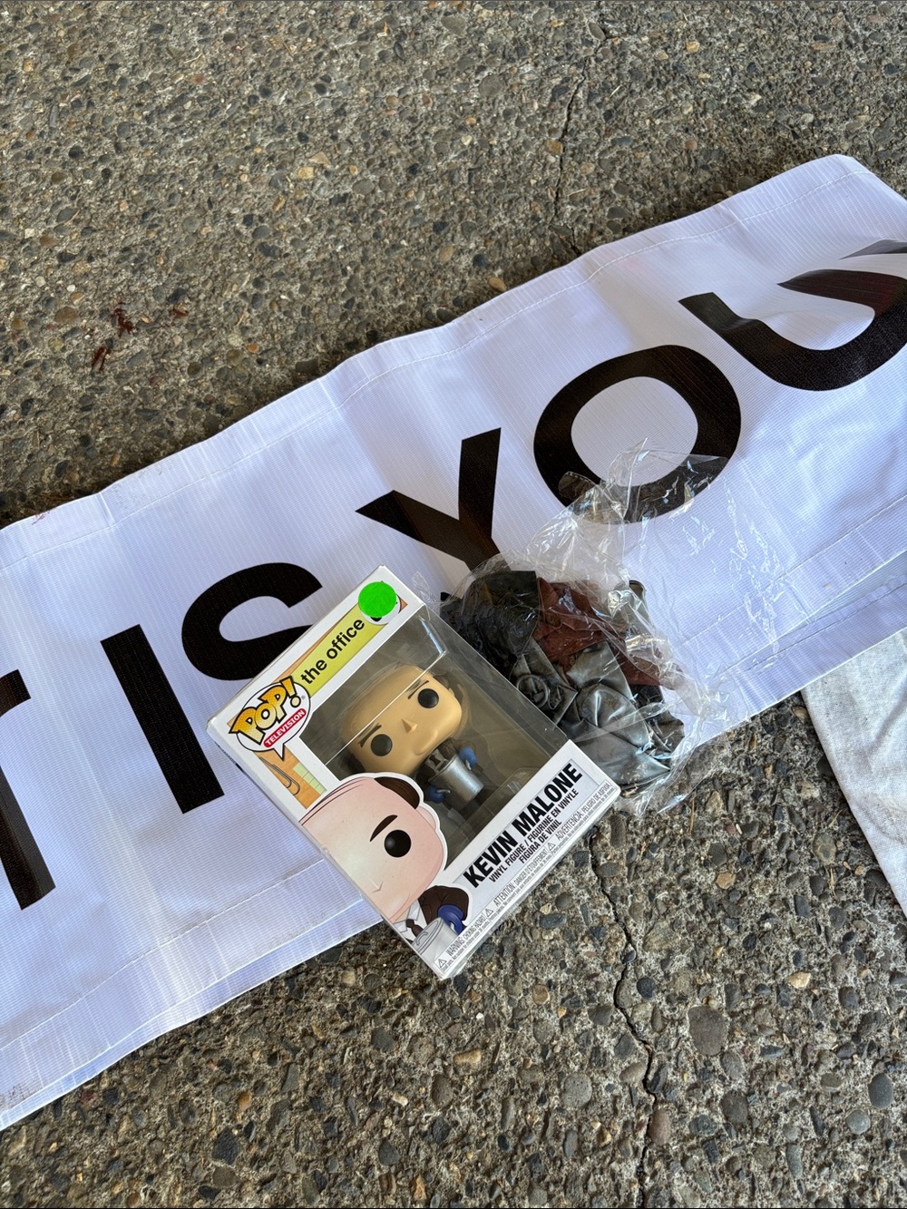 Kevin Malone, birthday banner and balloons